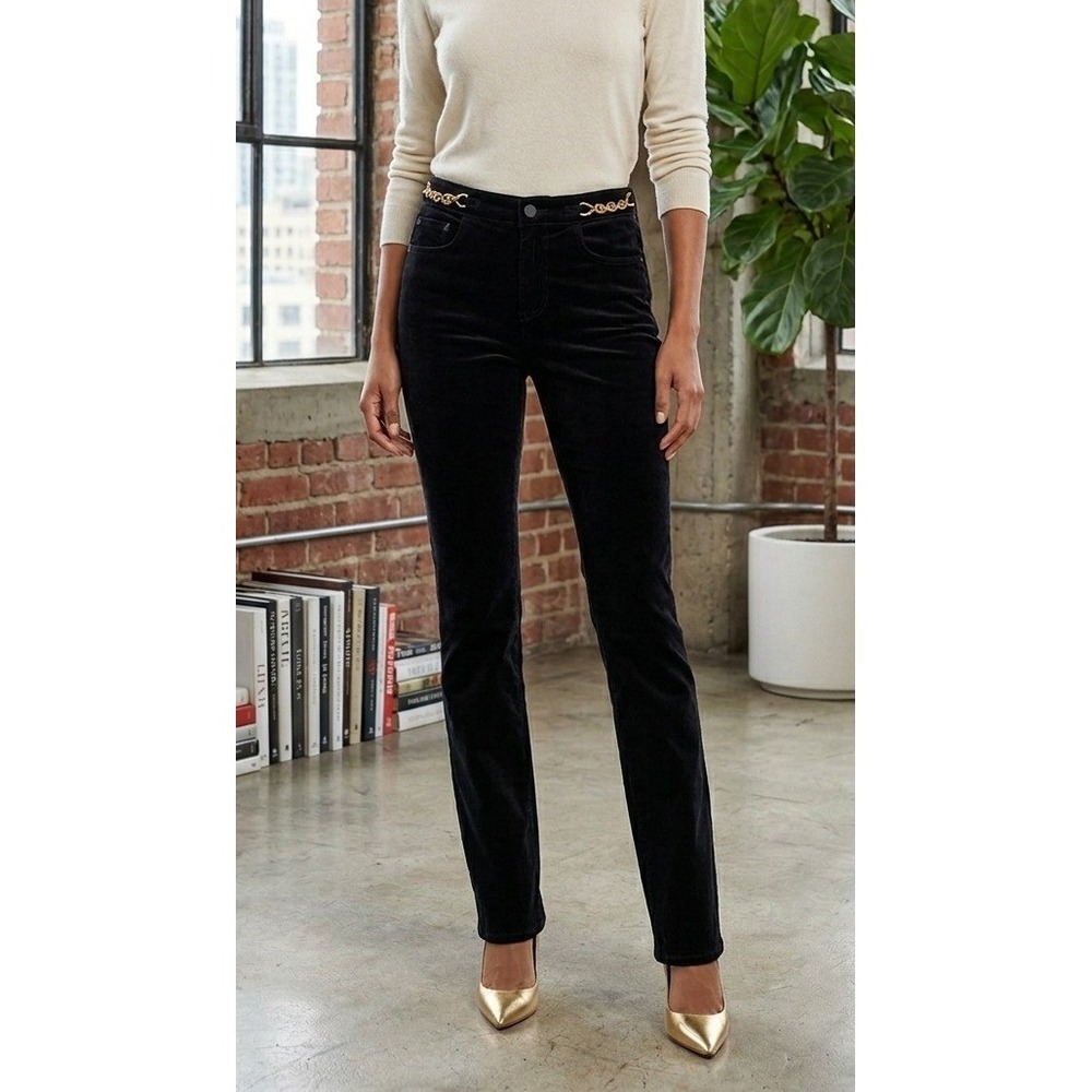 Y2K L'AGENCE Bootcut Pants Women's Size 23 Midrise Black Flared Stretch Corduroy